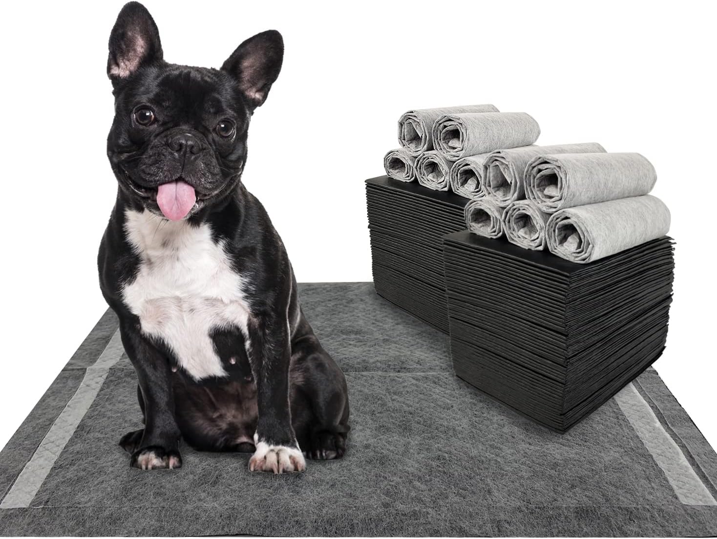 Charcoal Dog Training Pads 100 Count, 22″x22″ Puppy Pee Pads for Small Dogs, Activated Carbon Dog Pee Pads, Disposable Puppy Pads Pet Training Pads