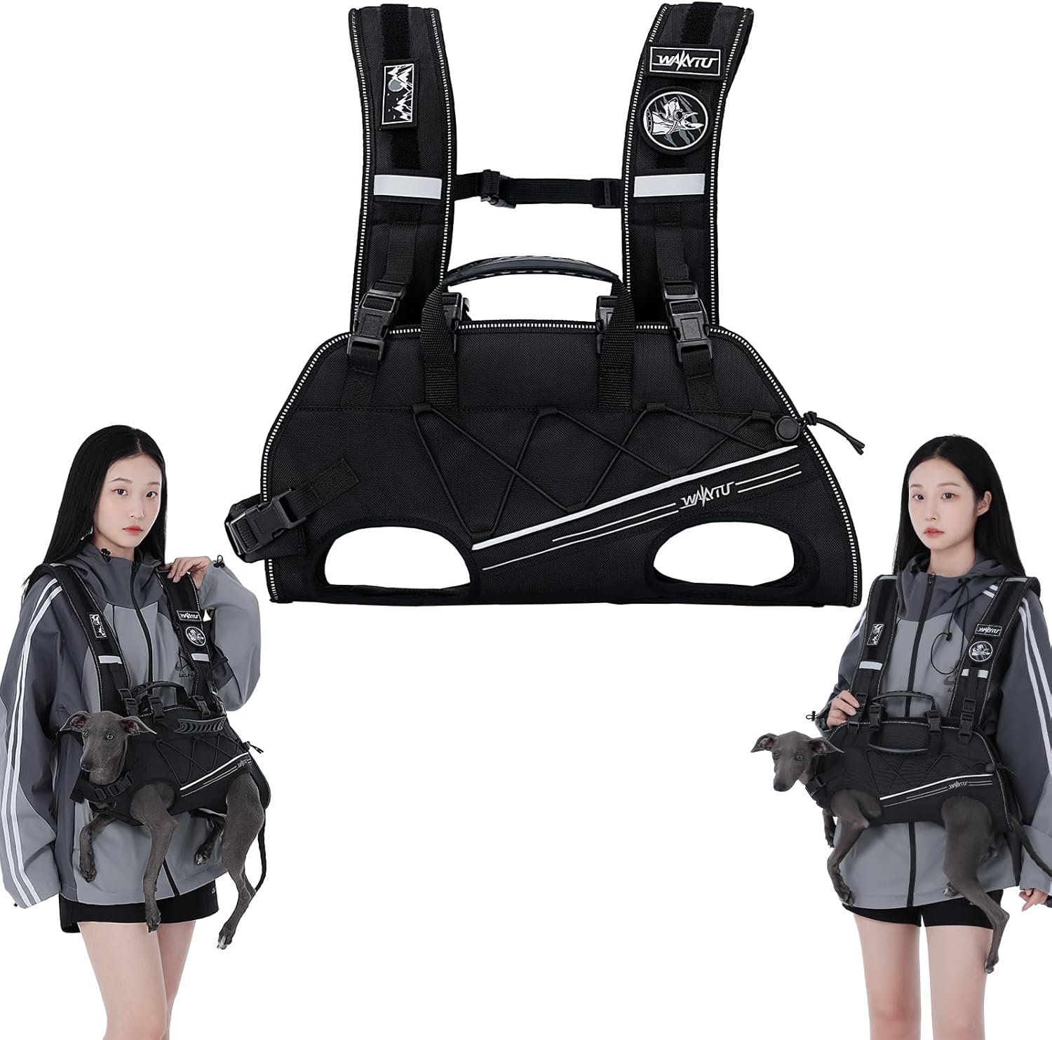 Dog Backpack Carrier for Small Dogs,Dog Lift Harness,Adjustable Padded Breathable Straps for Dogs, Disabled, Joint Injuries, Arthritis,S(4.5-7.5LBS)