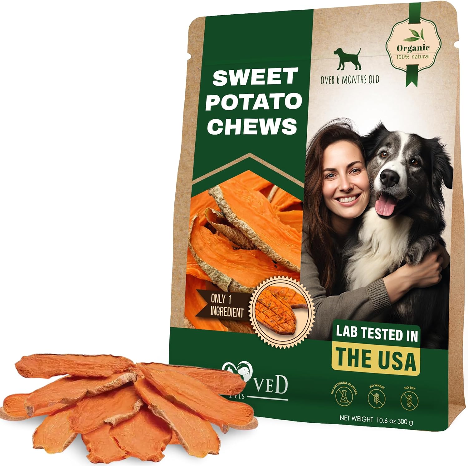 Dog Treats Sweet Potato Chips 10.6 oz – All Natural Pet Snack Chews – Grain Free & Human Grade Dried Snacks in Bulk – Best Jerky for Training Small & Large Dogs Dog Treats Sweet Potato Chips 10.6 oz – All Natural Pet Snack Chews – Grain Free & Human Grade Dried Snacks in Bulk – Best Jerky for Training Small & Large Dogs