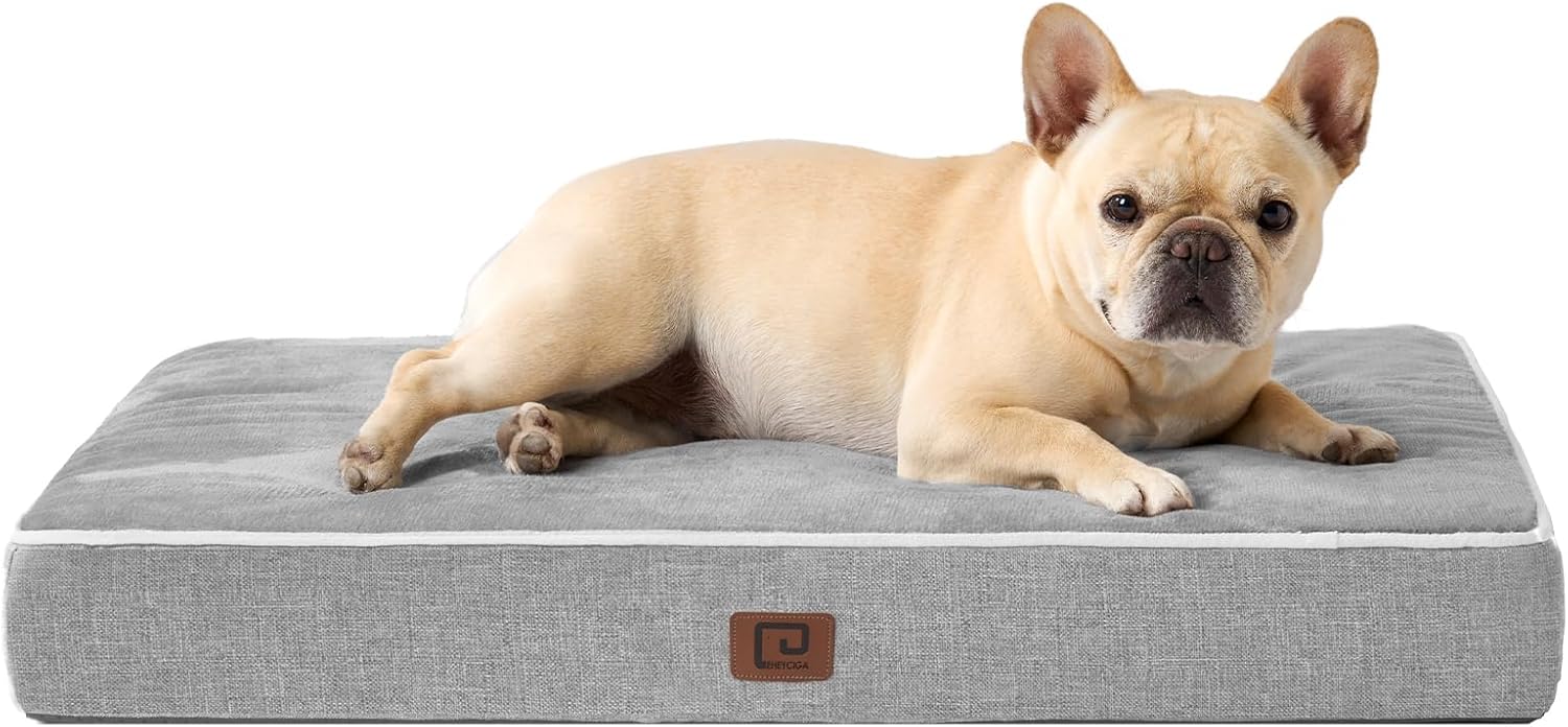 EHEYCIGA Waterproof Dog Bed Memory Foam 30×20, Orthopedic Dog Beds Mat for Medium Dogs with Removable Cover, Grey EHEYCIGA Waterproof Dog Bed Memory Foam 30×20, Orthopedic Dog Beds Mat for Medium Dogs with Removable Cover, Grey