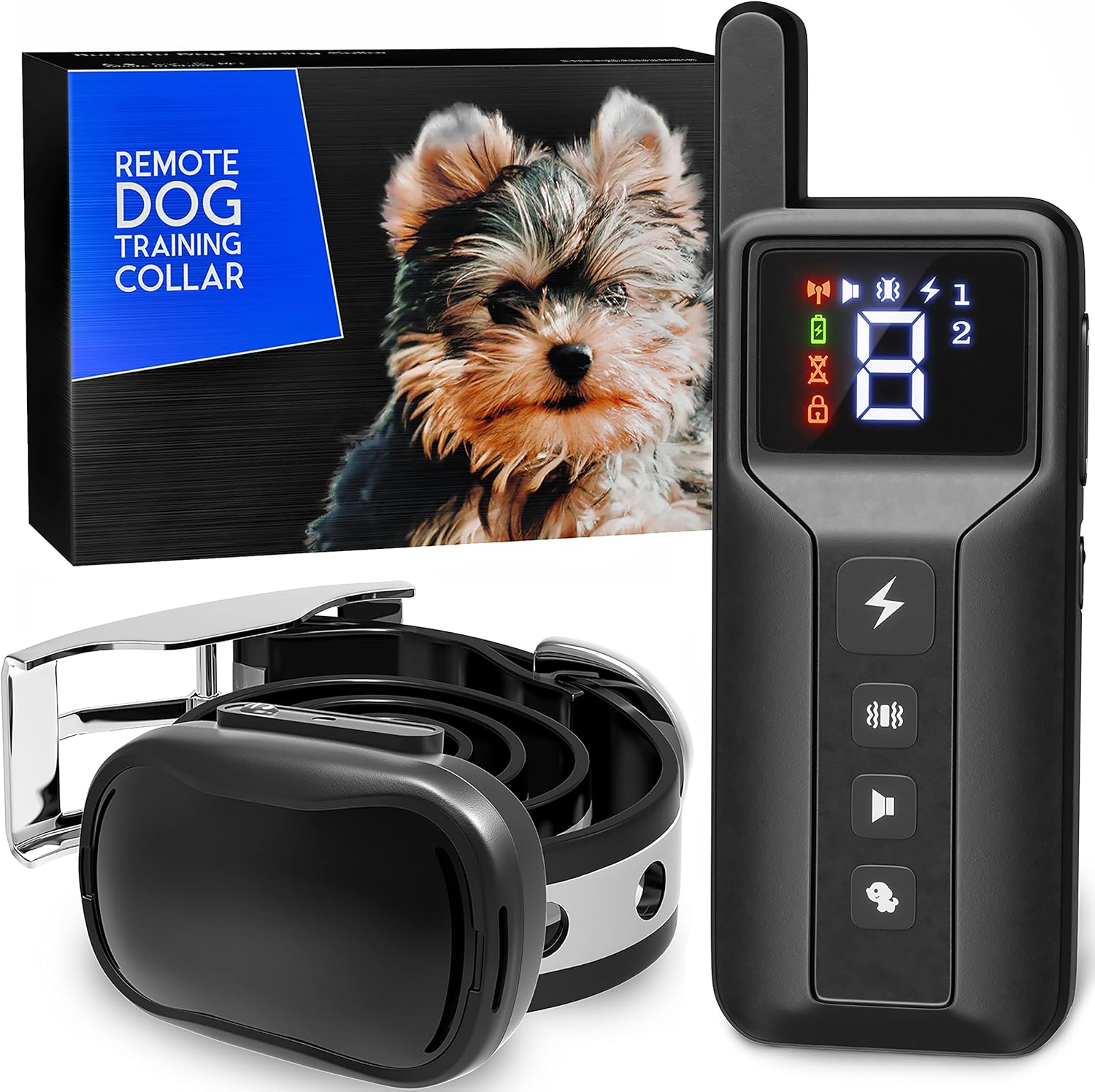 Extra Small Size Dog Shock Collar for Training Small Dogs 5-15lbs with Remote – Waterproof and 1000 Ft Range