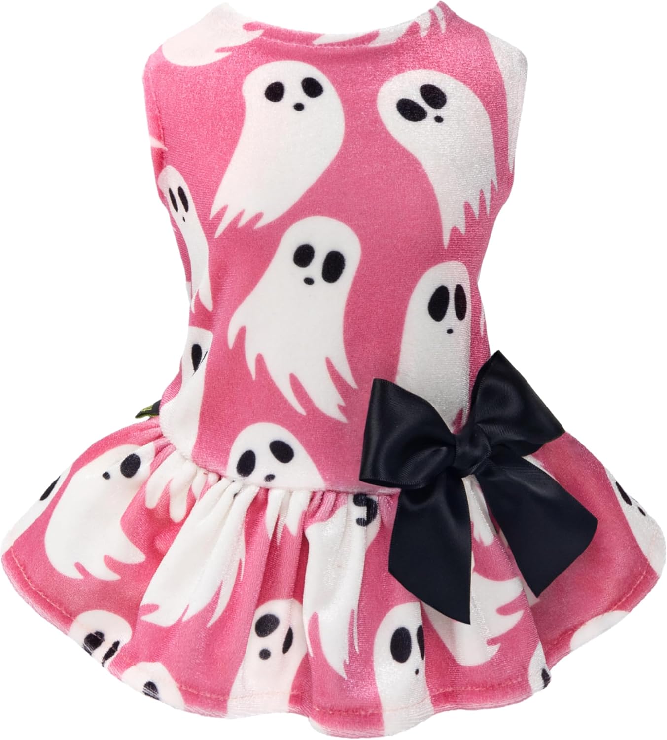 Fitwarm Halloween Ghost Dog Dress, Funny Dog Halloween Costumes, Doggy Clothes for Small Dogs Girl, Pet Apparel, Pink, White, Black, Medium