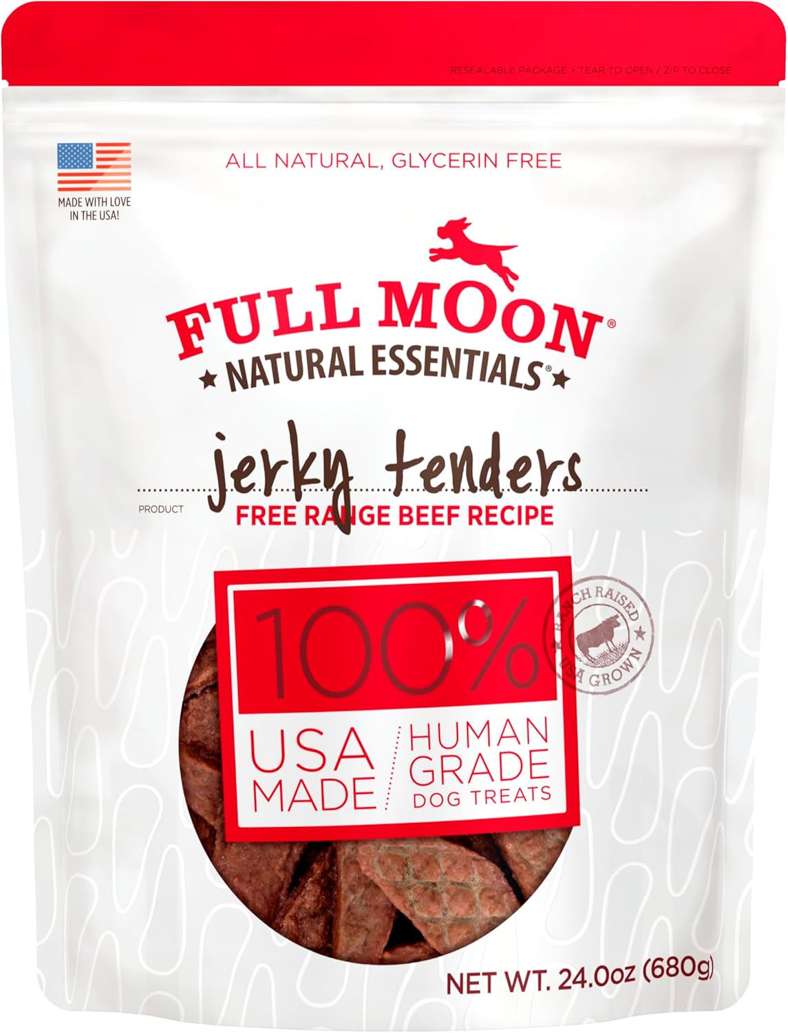 Full Moon All Natural Essentials Beef Jerky Tenders Free Range Human Grade 24 oz Full Moon All Natural Essentials Beef Jerky Tenders Free Range Human Grade 24 oz