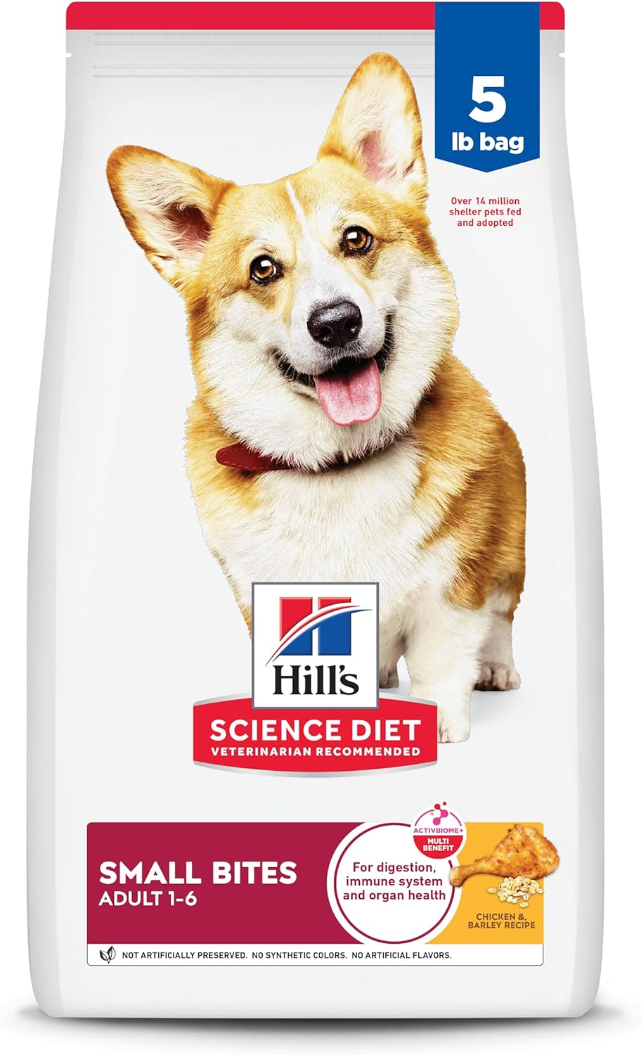 Hill’s Science Diet Adult 1-6, Adult 1-6 Premium Nutrition, Small Kibble, Dry Dog Food, Chicken & Barley, 5 lb Bag