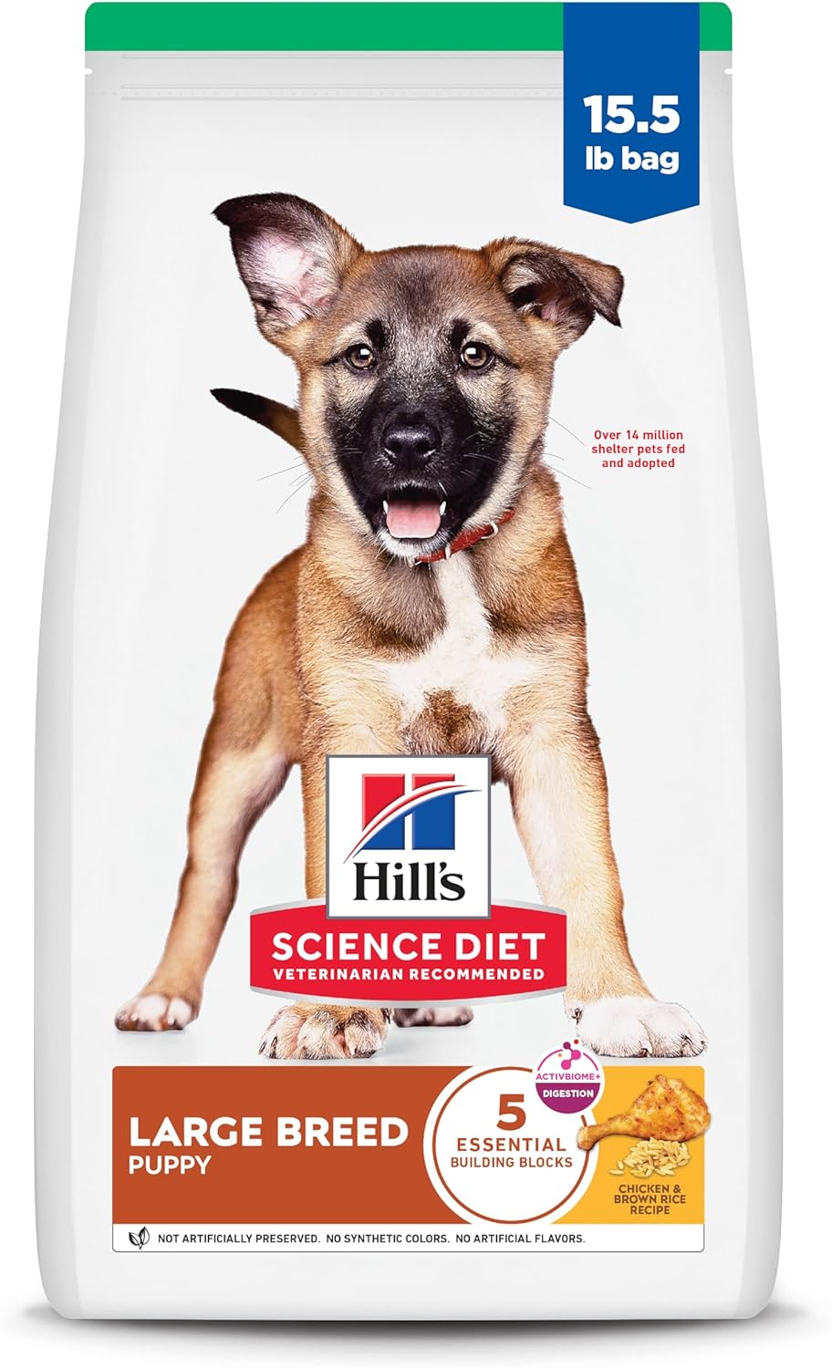 Hill’s Science Diet Large Breed Puppy Food, DHA to Support Healthy Development, Chicken & Brown Rice Dry Dog Food, 15.5 lb. Bag