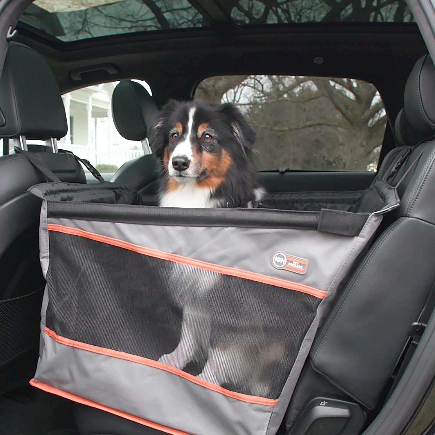 K&H Pet Products Buckle N Go Dog Car Seat for Large Dogs, Waterproof Fabric, Breathable Mesh Sides, Adjustable Seat Belt Leash, Carseat for Medium to Large Pets, Car Seat Cover – 21 X 19 X 19in