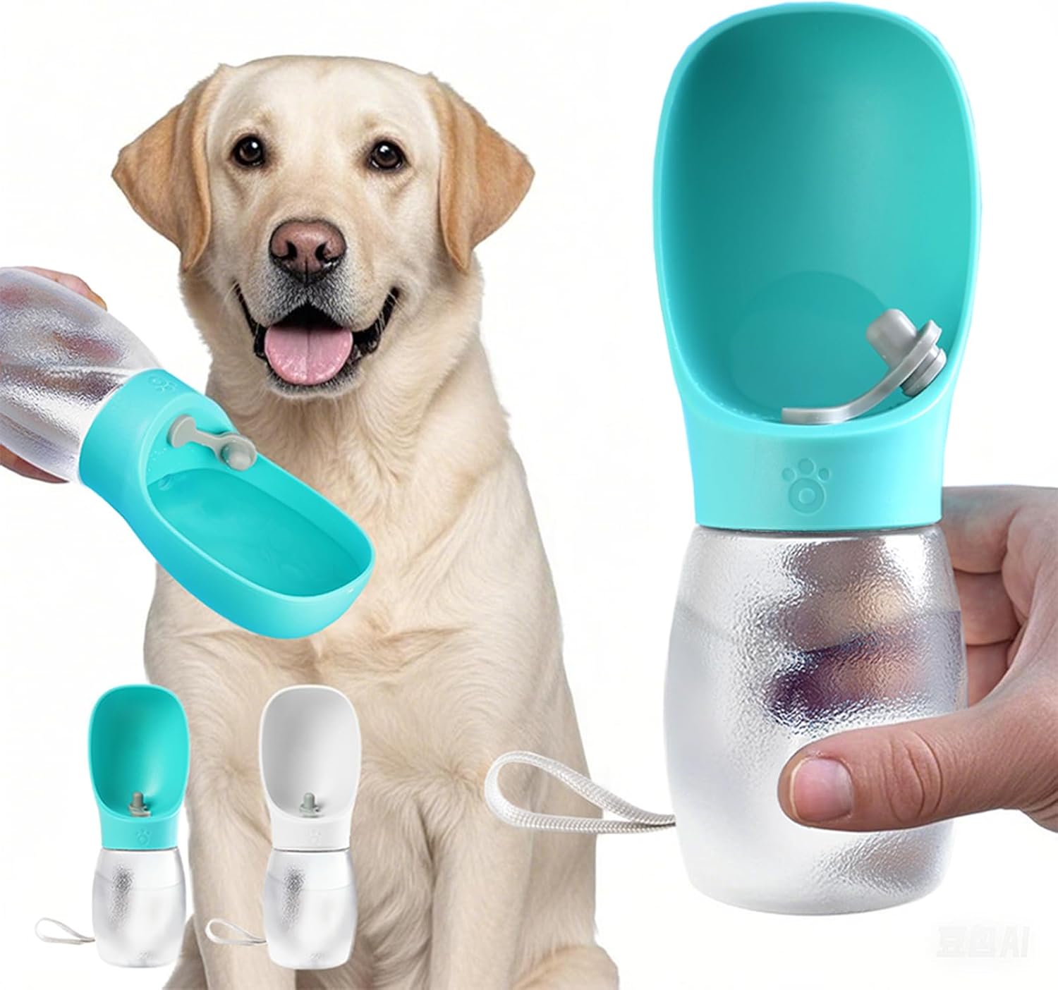 Kalimdor Dog Water Bottle,Leak Proof Portable Puppy Water Dispenser with Drinking Feeder, Dog Walking Accessories for Pets Outdoor Walking, Hiking, Travel, Food Grade Plastic