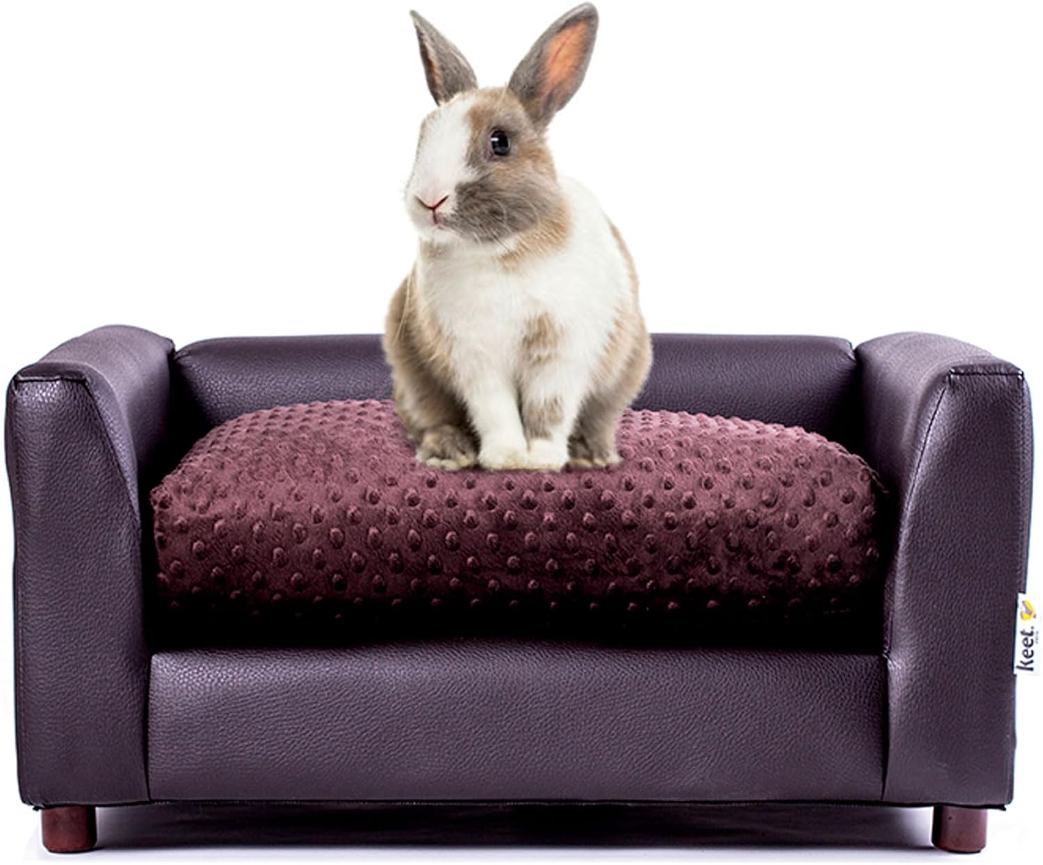 Keet Fluffy Deluxe Pet Bed Sofa Chocolate Small