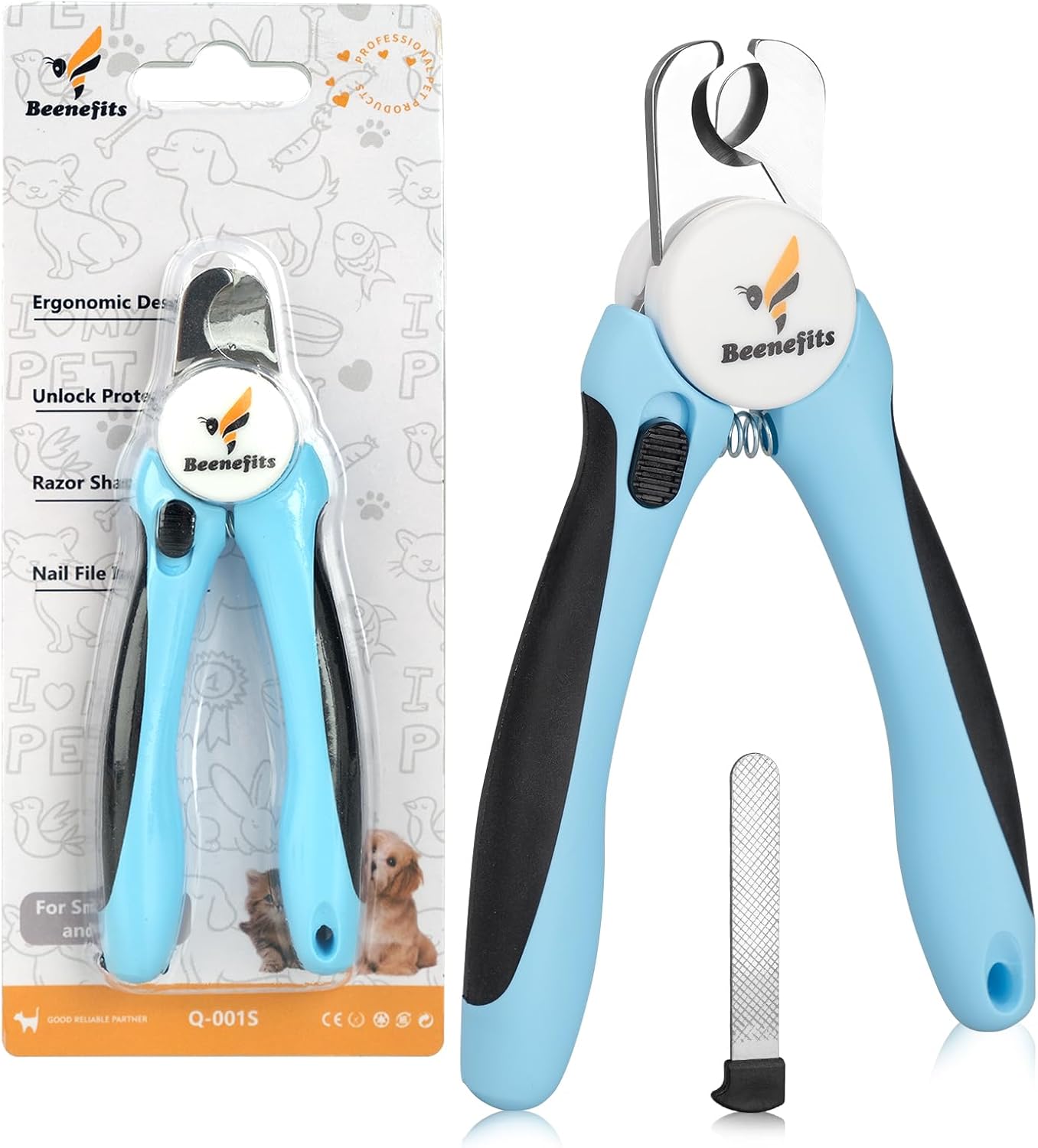 Large Dog Nail Clippers with Sharp Stainless Steel Blade for Smooth Cutting, Ergonomic TPE Handle Special Baffle to Avoid Flying Nail Fragments, Hidden Nail File (Large/Medium), Blue Large Dog Nail Clippers with Sharp Stainless Steel Blade for Smooth Cutting, Ergonomic TPE Handle Special Baffle to Avoid Flying Nail Fragments, Hidden Nail File (Large/Medium), Blue