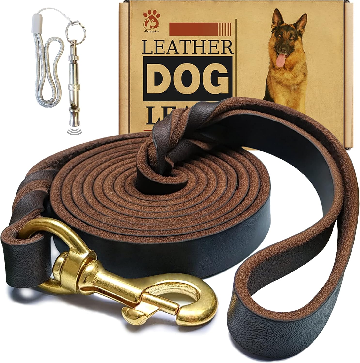 Leather Dog Leash 6ft x 3/4 inch,Strong Heavy Duty Genuine Leather Braided Dog Training Leash, Soft and Comfortable Leather Leash for Large Dogs, Medium Small Dogs (Brown, 6FT*3/4in) Leather Dog Leash 6ft x 3/4 inch,Strong Heavy Duty Genuine Leather Braided Dog Training Leash, Soft and Comfortable Leather Leash for Large Dogs, Medium Small Dogs (Brown, 6FT*3/4in)