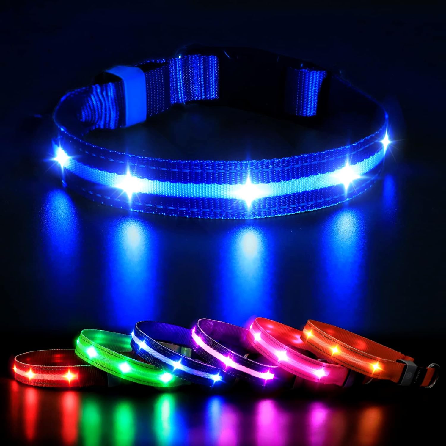 MASBRILL Led Dog Collar – Rechargeable Light Up Collar, Water-Resistant, Flashing Glow for Dogs (L: 23.62 * 0.98in) MASBRILL Led Dog Collar – Rechargeable Light Up Collar, Water-Resistant, Flashing Glow for Dogs (L: 23.62 * 0.98in)