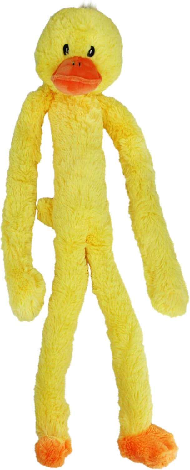 Multipet Swingin’ Slevin Duck Dog Plush Toy – Squeaky Dog Toy for All Dogs – Extra Soft Plush – Stuffed Animal for Cuddling & Playing – Cute Dog Pet Toy (27”, Yellow, 5 Squeakers)