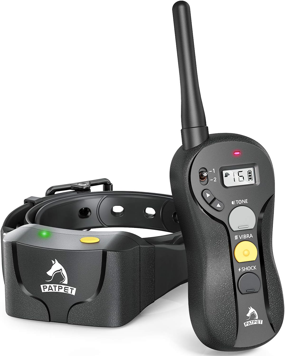PATPET Dog Training Collar for Large Dogs – IPX7 Waterproof E Collar for Dogs Training with Beep, Vibration and Static Modes