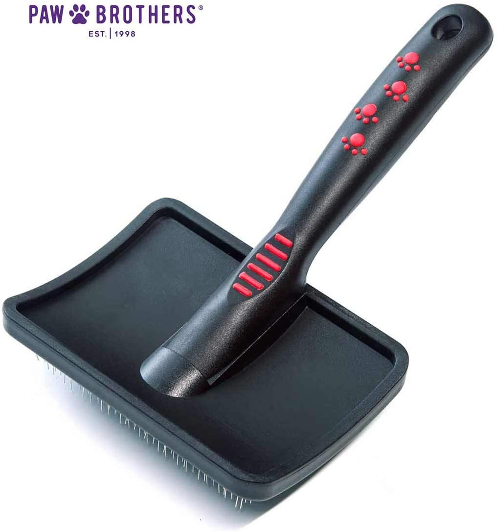 Paw Brothers Soft Pin Curved Slicker Brush for Dogs, Professional Grade, Coated Tips, Maximum Coverage, Gentle on Skin, Medium