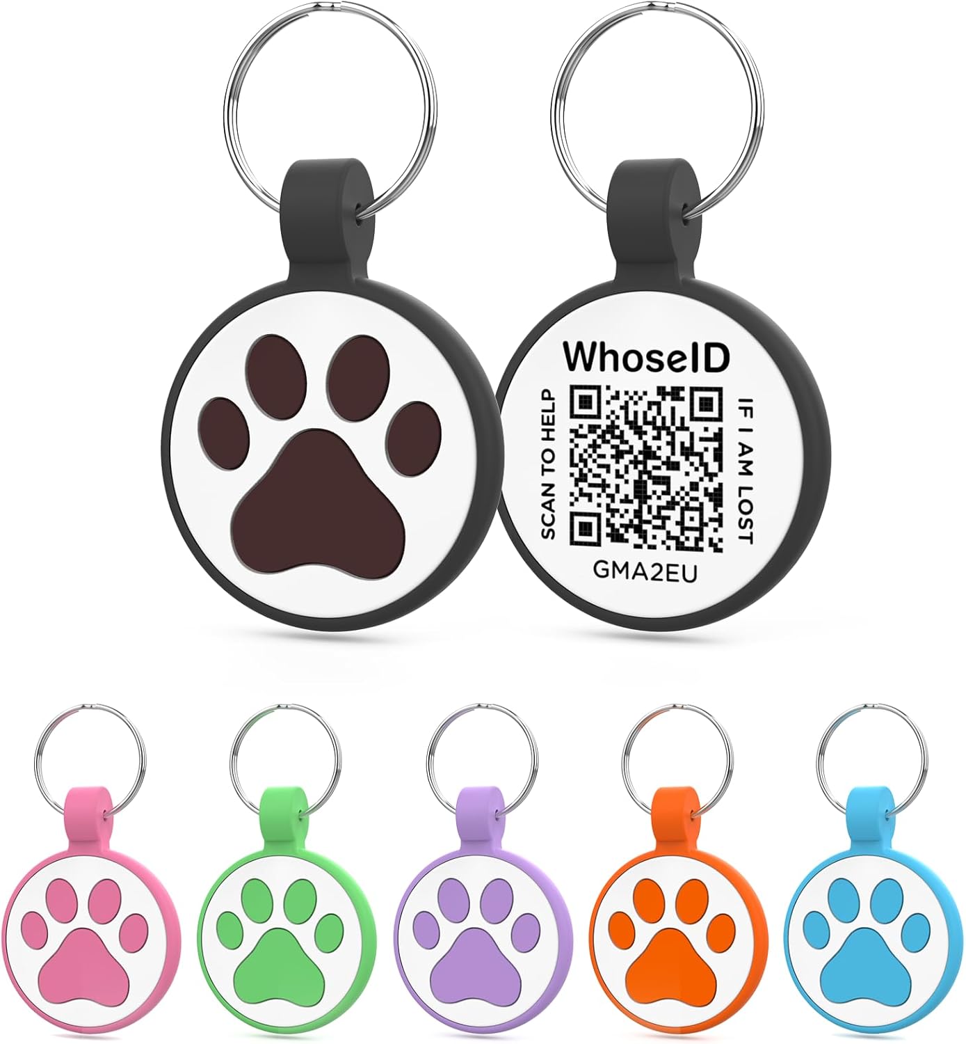 Personalized Dog Tag, Laser Engraving QR Code, Silicone Dog ID Tag, Pet Online Profile, Scan QR Code Send Location, Collar Harness Accessories (Medium to Large Breeds – 1.25″, Black) Personalized Dog Tag, Laser Engraving QR Code, Silicone Dog ID Tag, Pet Online Profile, Scan QR Code Send Location, Collar Harness Accessories (Medium to Large Breeds – 1.25″, Black)