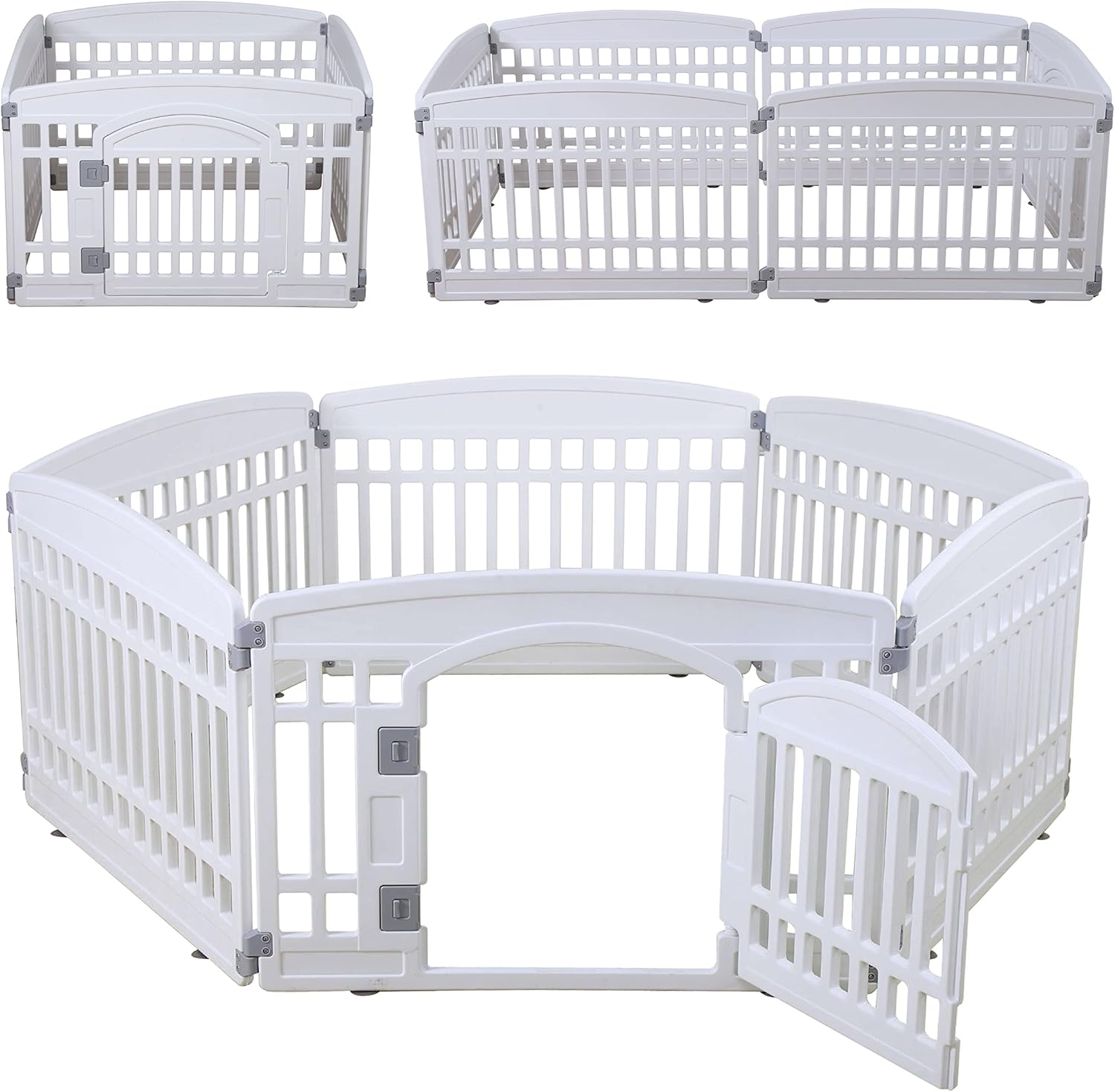 Pet Playpen for Dogs Heavy Plastic Puppy Exercise Pen Indoor Outdoor Small Pets Fence Puppies Folding Cage 6 Panels for Puppies and Small Dogs House Supplies (White 6*Panel) Pet Playpen for Dogs Heavy Plastic Puppy Exercise Pen Indoor Outdoor Small Pets Fence Puppies Folding Cage 6 Panels for Puppies and Small Dogs House Supplies (White 6*Panel)