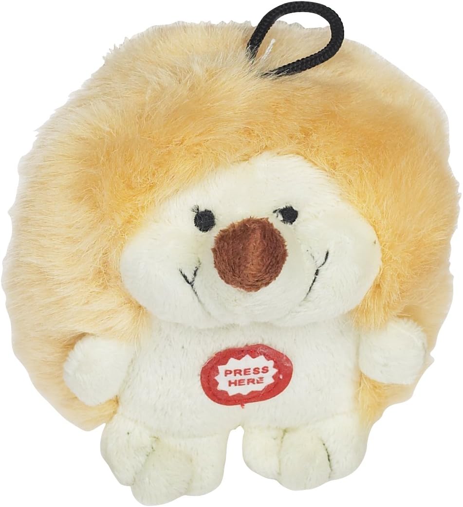 Pet Qwerks Plush Interactive Dog Toys – Chattering Hedgehog – 4.5 in, All Breed Sizes