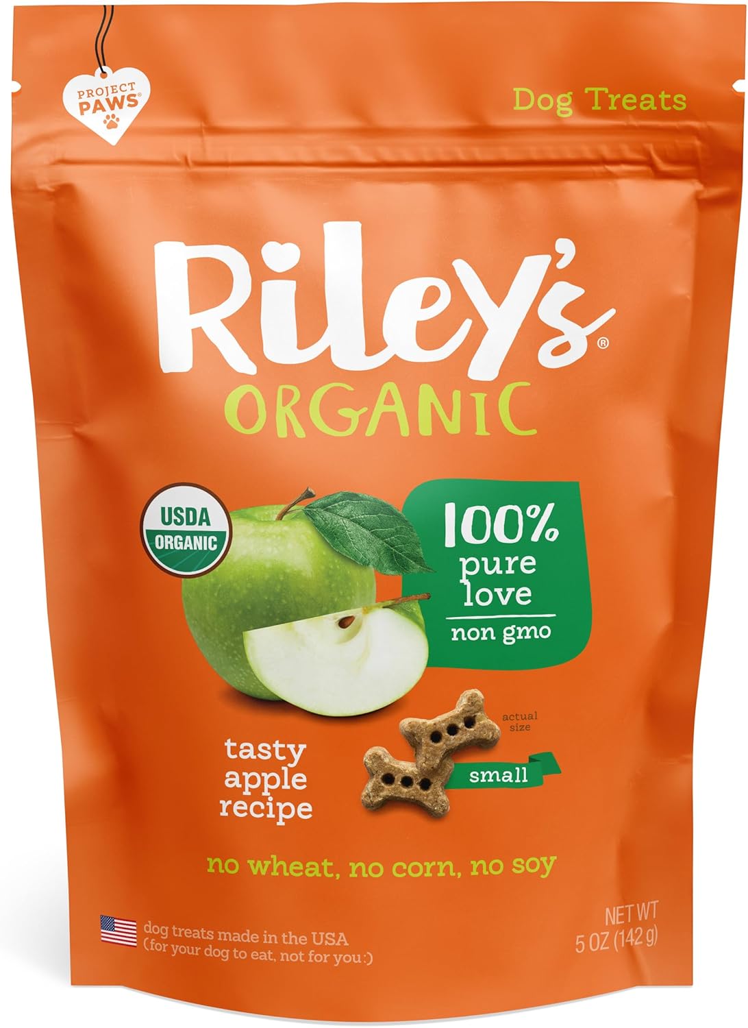 Riley’s Tasty Apple Dog Biscuits – Crunchy Dog Treats for Small Dogs – Apple Treats for Dogs – (5oz, Small)