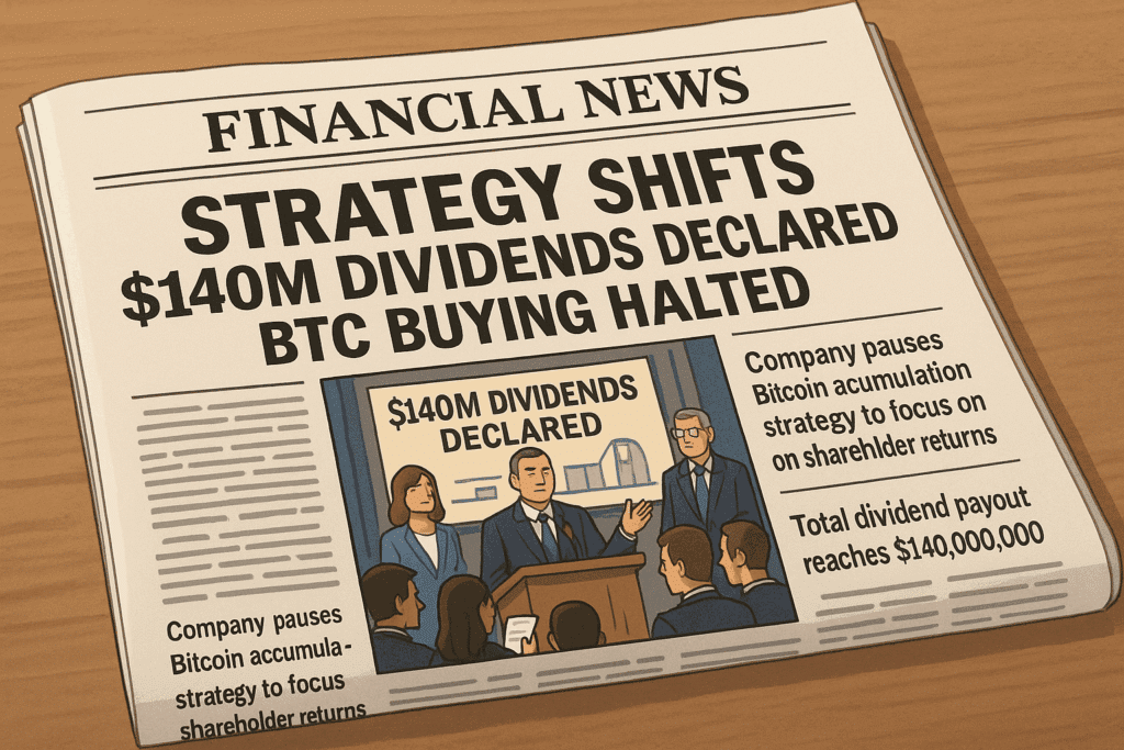 Strategy Stops Buying Bitcoin but Pays 0 Million in Dividends
