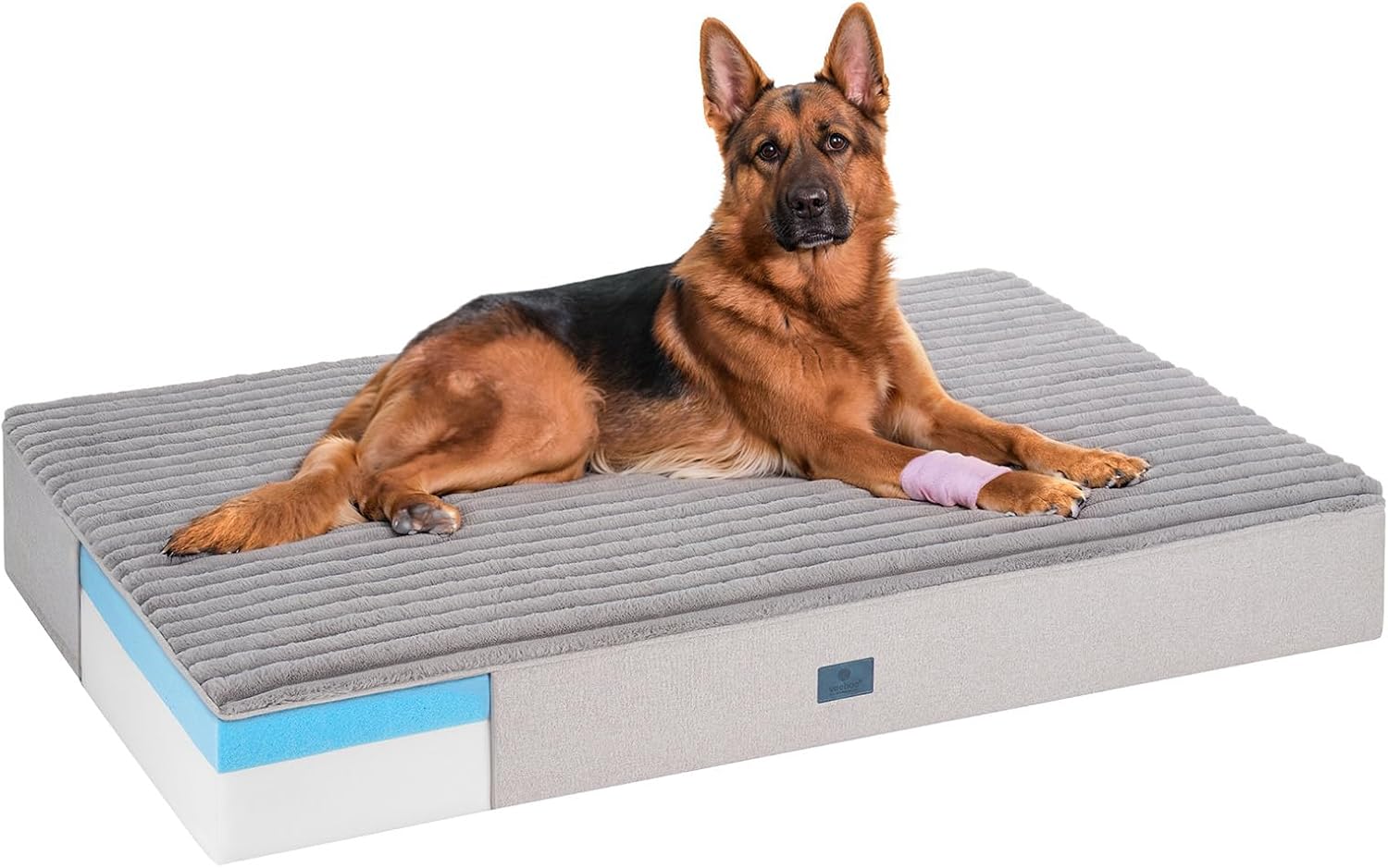 Veehoo Orthopedic Memory Foam Dog Bed, 7 Inch Thick Extra Large XXL Dog Bed for Senior Dogs with Ultra-Soft Fluffy Surface, Waterproof Liner, Removable Washable Cover and Non-Slip Bottom, 52″x36″x7″
