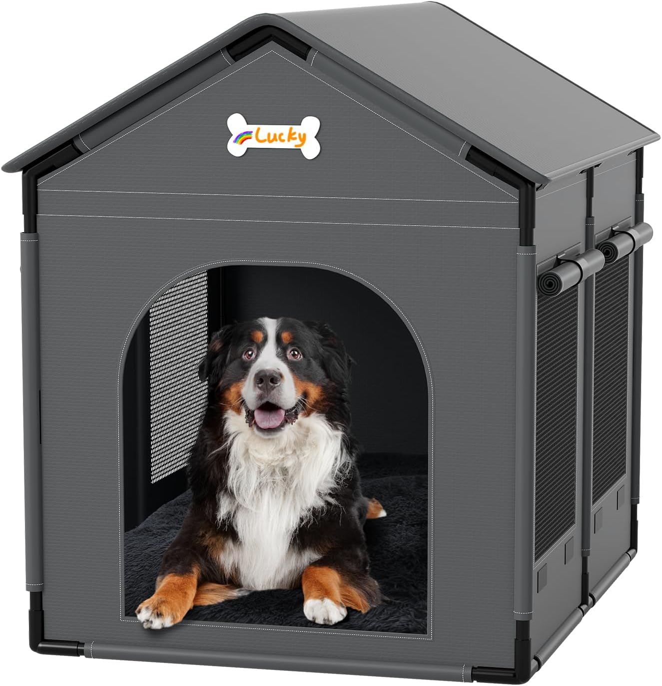 XL Dog House Indoor Dog Kennel Bed Mat with Cushion for Small Medium Large Dogs Cats, Winter Warm Cat Nest Puppy Cave Sofa Pet Products Easy Assembly