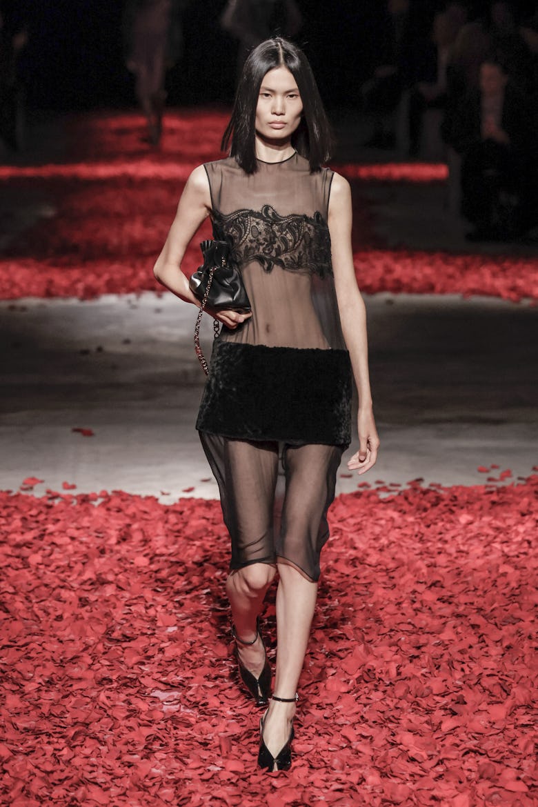 MILAN, ITALY - MARCH 01: A model walks the runway during the Salvatore Ferragamo Ready to Wear Fall/...