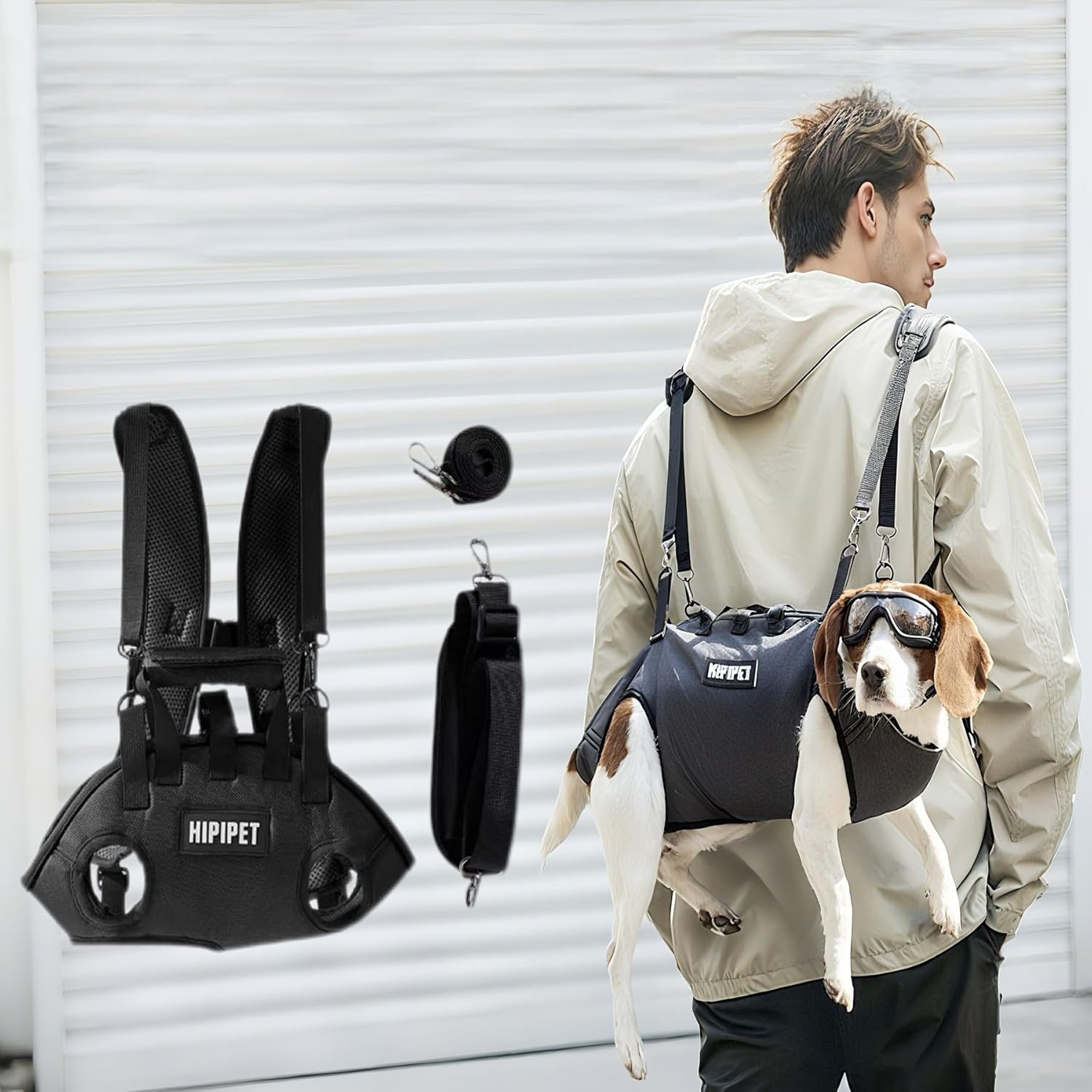 4-in-1 Convertible Pet Carrier for 3-6 lbs Dogs & Cats – Breathable Air Mesh Backpack Harness with Spine Protection | Adjustable Sling, Shoulder Bag & Handheld | Black-S