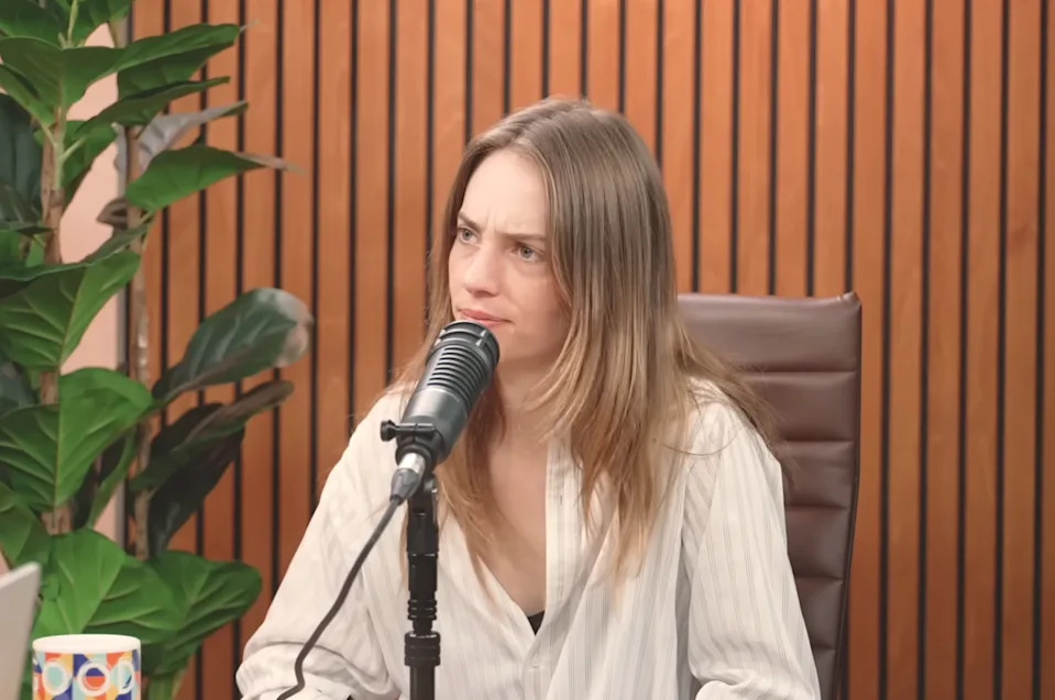 Maya Hawke speaking on a podcast