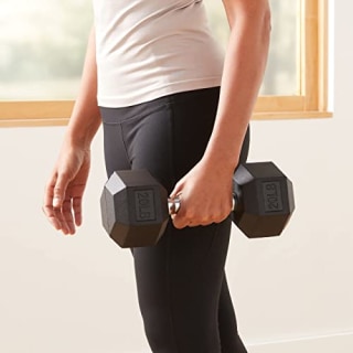 Amazon Basics Rubber Encased Hex Dumbbell