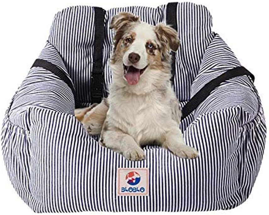 BLOBLO Dog Car Seat Pet Booster Seat Pet Travel Safety Dog Bed for Car with Storage Pocket