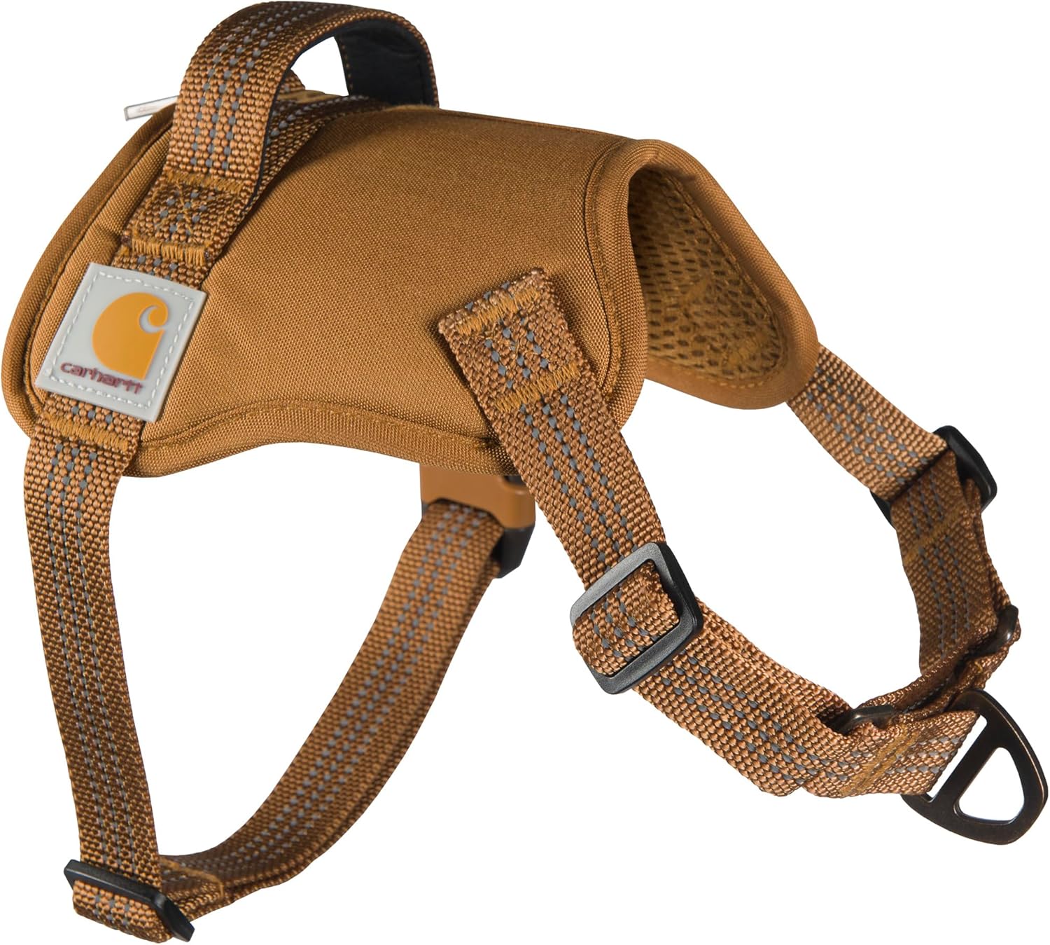 Carhartt Nylon Duck No Pull Dog Harness, Fully Adjustable Dog Harness with Quick Control Handle and Reflective Accents, Carhartt Brown, X-Large