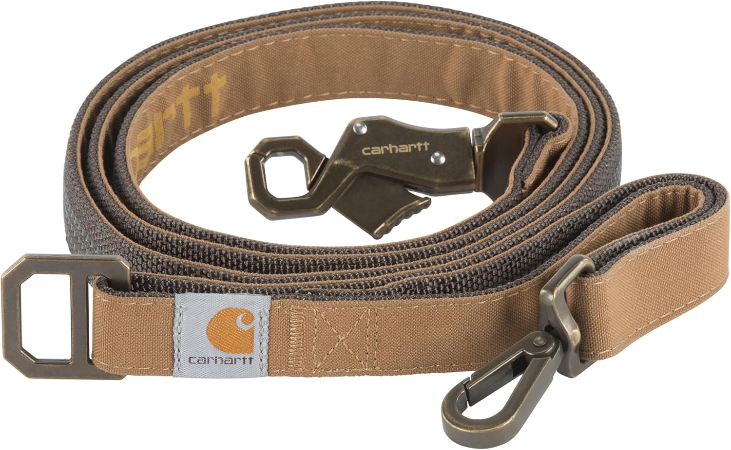 Carhartt Pet Durable Nylon Duck Leashes for Dogs, Reflective Stitching for Visibility, Carhartt Brown, Large