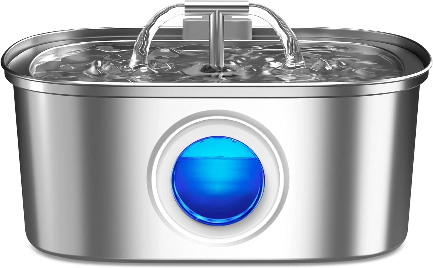 Cat Water Fountain Stainless Steel: 108oz/3.2L Automatic Pet Water Fountain Dog Water Dispenser with Water Level Window – for Cats Inside