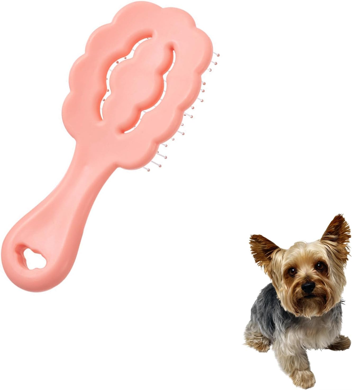 Cloud Shape Small Dog Grooming Brush – Perfect for Shih Tzus, Yorkies, and Maltipoos – Ideal Puppy Hair Brushes for Maltese and Small Breeds (Pink）
