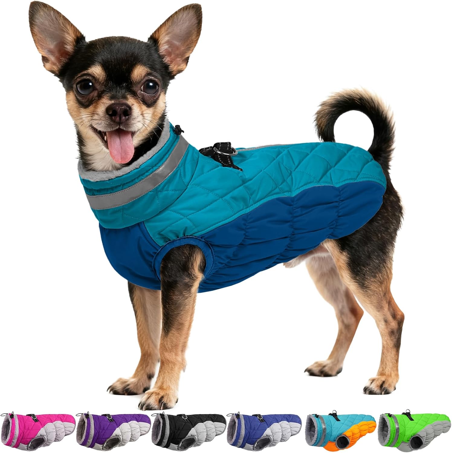 Dog Coats for Small Dogs, Puppy Coat, Warm Winter Jacket, XS Dog Coat with Harness Built in, Waterproof Pet Cold Weather Coats, Puppy Winter Clothes Snowsuit Chihuahua Maltese,XS
