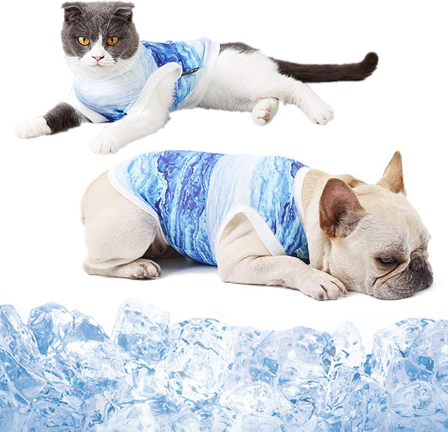 Dog Cooling Vest Shirts Breathable Cooling Jacket Anxiety Relief Sun Protection, Soft Dog Cool Coat for Small Medium Dogs Cats Outdoor Walking Training Hiking on Summer