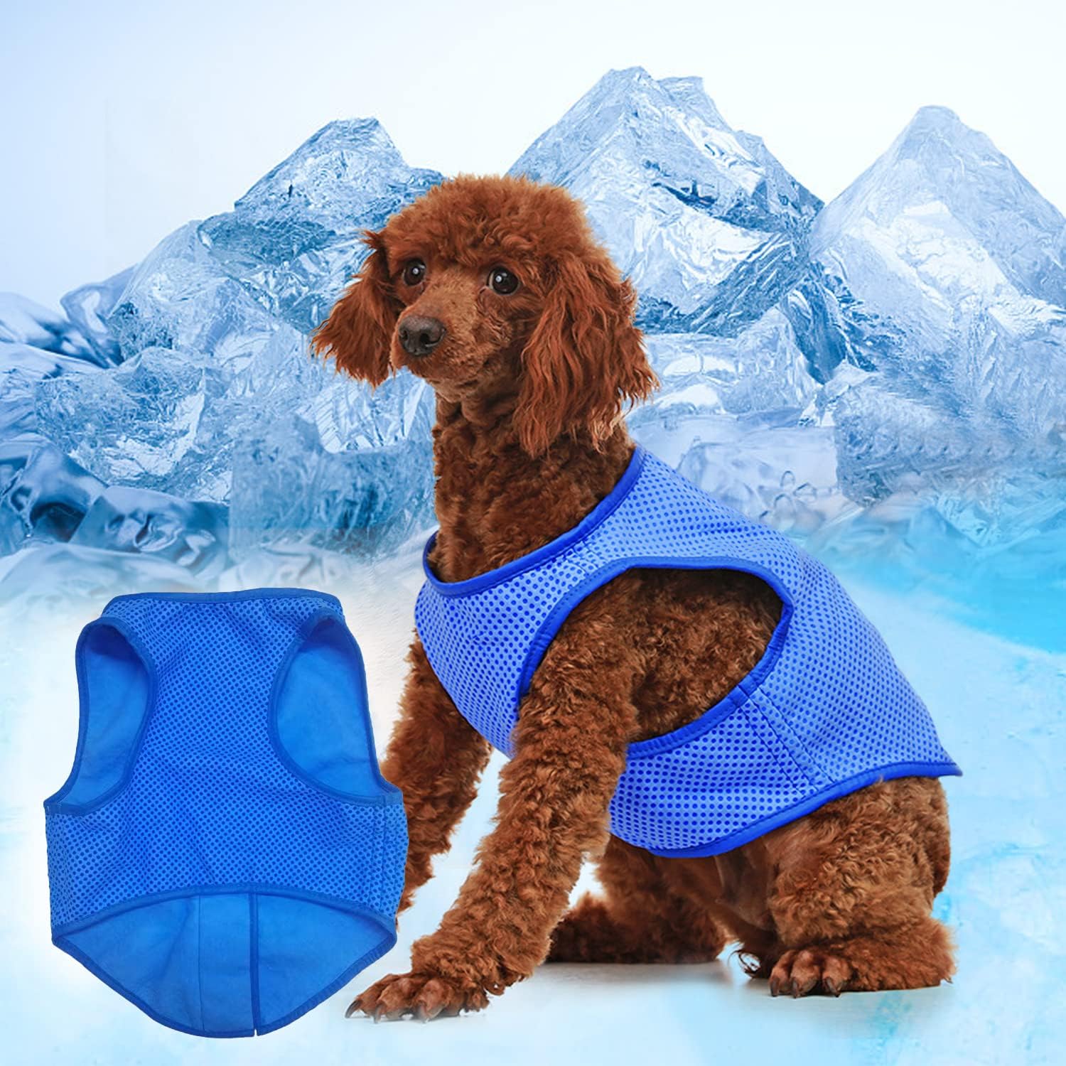 Dog Cooling Vest,Dog Cooling Jacket, Dog Cooling Coat, Pet Cooling Vest, Cool Jackets for Dogs, Lightweight Sun-Proof Pet Vest with Magic Tape for Outdoor Hunting Training and Camping