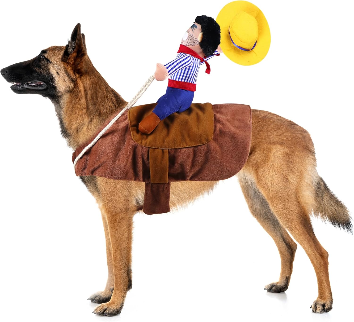 Dog Cowboy Costume, Dog Halloween Costumes Cowboy Rider Dog Costume Funny Dog Costume for Small Medium Large X-Large Dogs (XX-Large)