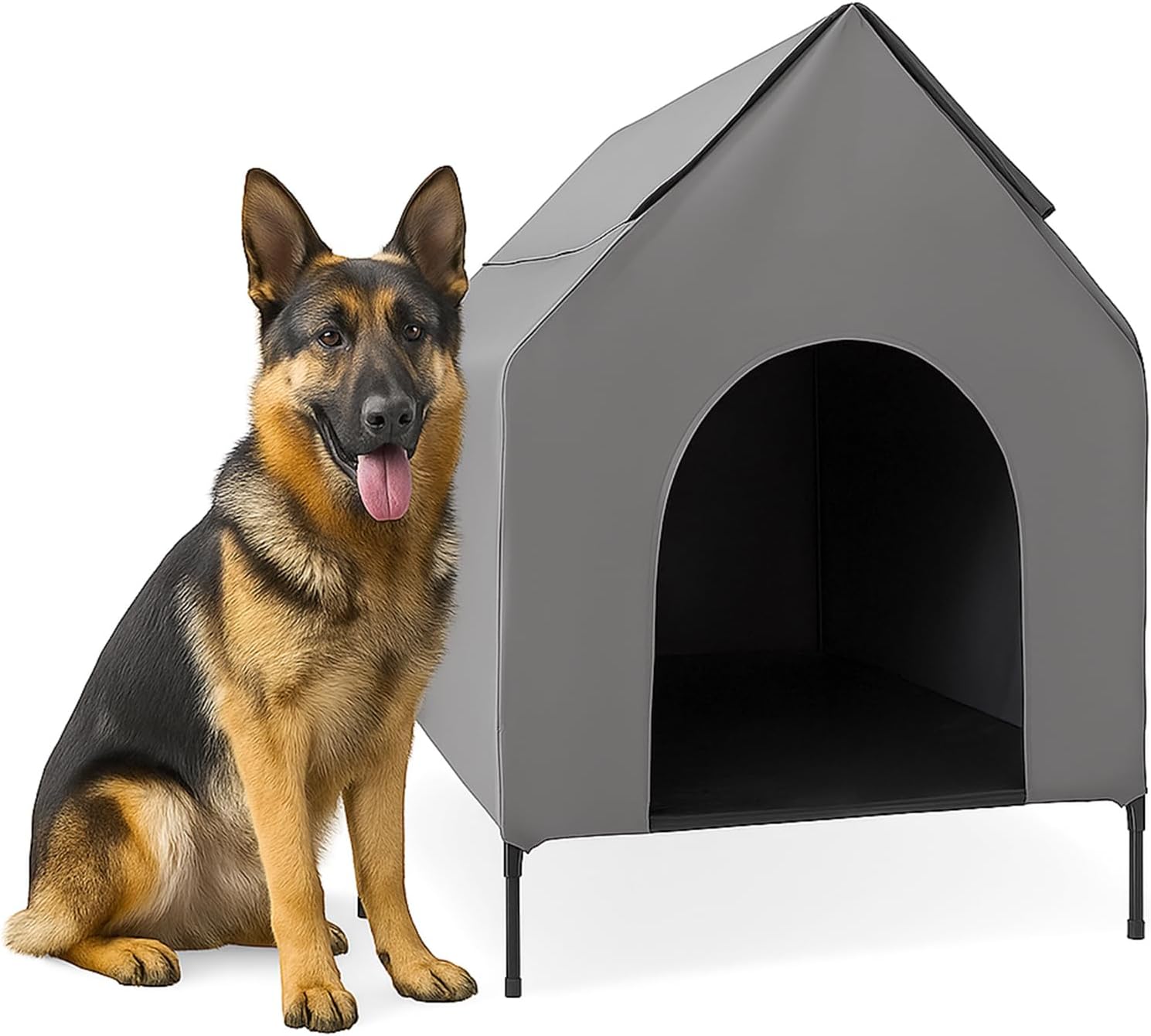 Dog House Outdoor Extra Large, Heavy Duty Plastic Shelter for Large Breeds, Weather Resist Kennel for Yard or Patio, Versatile Dog Houses for Indoor or Small Pet Use