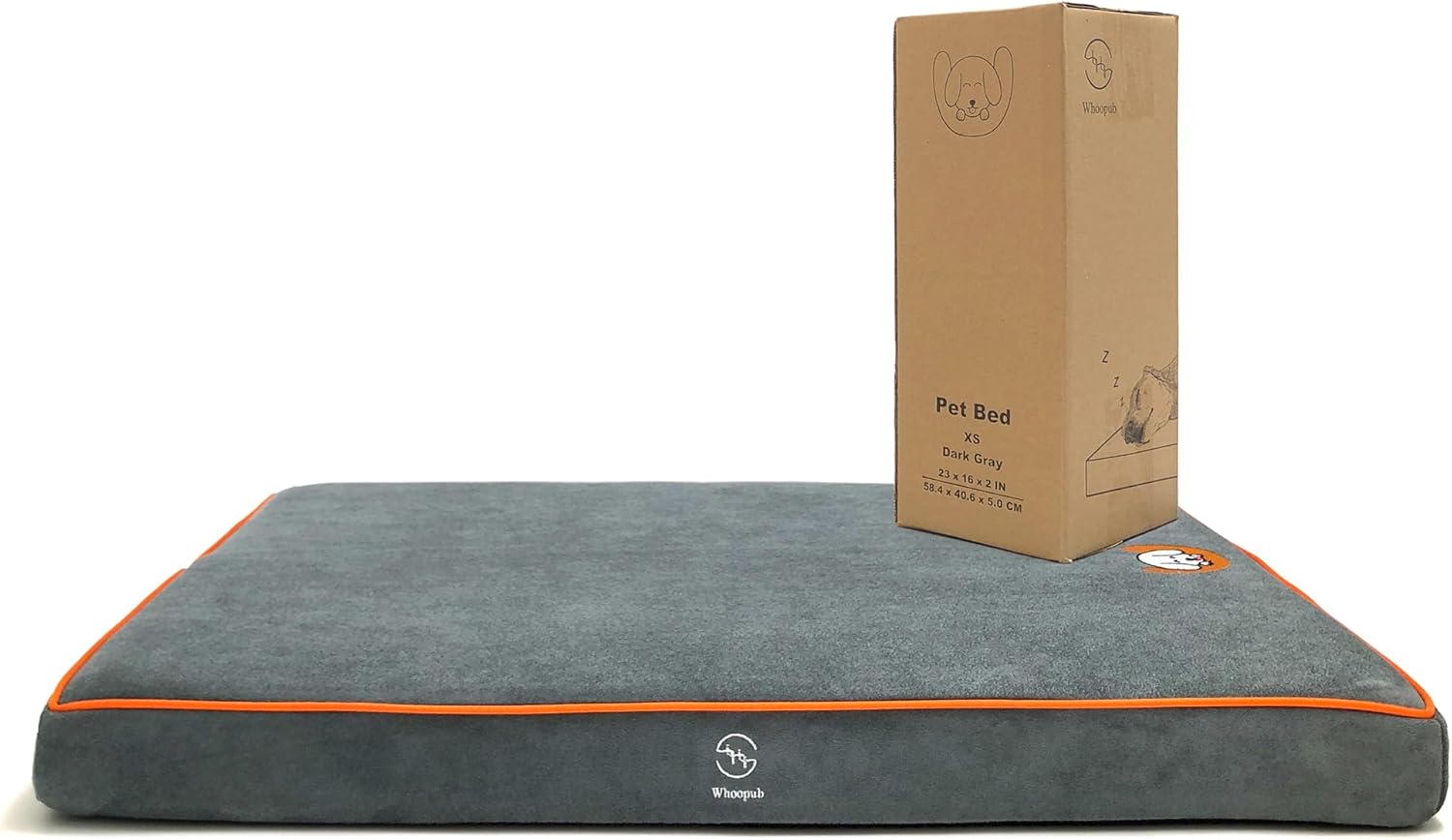 Dog Orthopedic and Crate Beds, 23×16 Inch, Made of Memory and High Resilience Foram, Two-Sided Use, Providing Soft and Relatively Hard Support, with an Extra Inner Waterproof Protector (Gray)