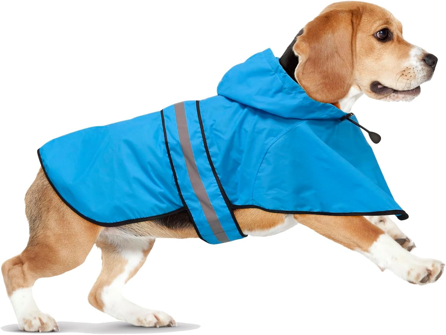 Dog Raincoat – Waterproof Doggie Rain Jacket with Leash Hole, Lightweight Hooded Pet Poncho Slicker (Medium, Blue)