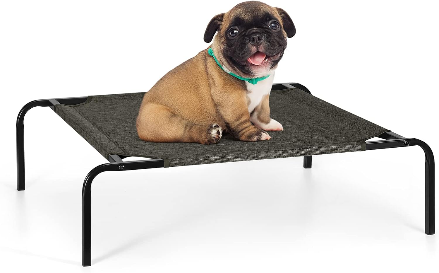Elevated Dog Cat Bed Small Riased Dog Cot Indoor Outdoor Cooling Dog Cat Bed Portable Pet Cot for Small Dogs Cats Puppy, Dark