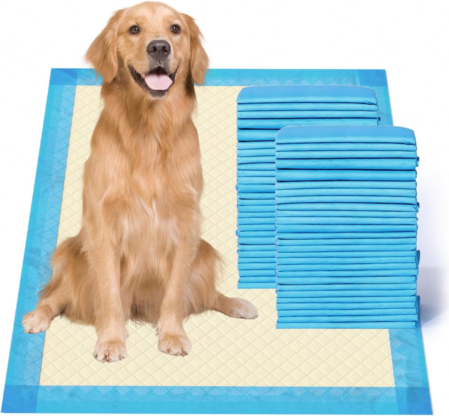 Gardner Pet Ultra Absorbent Thicker Dog Pee Pads Extra Large XL 28″x34″ Leak-Proof Odor-Control Blue Puppy Training Pads Full Edge-Wrapping Pad for Dogs Dogs, Puppies, Doggie, Cats, Rabbits – 30 Ct