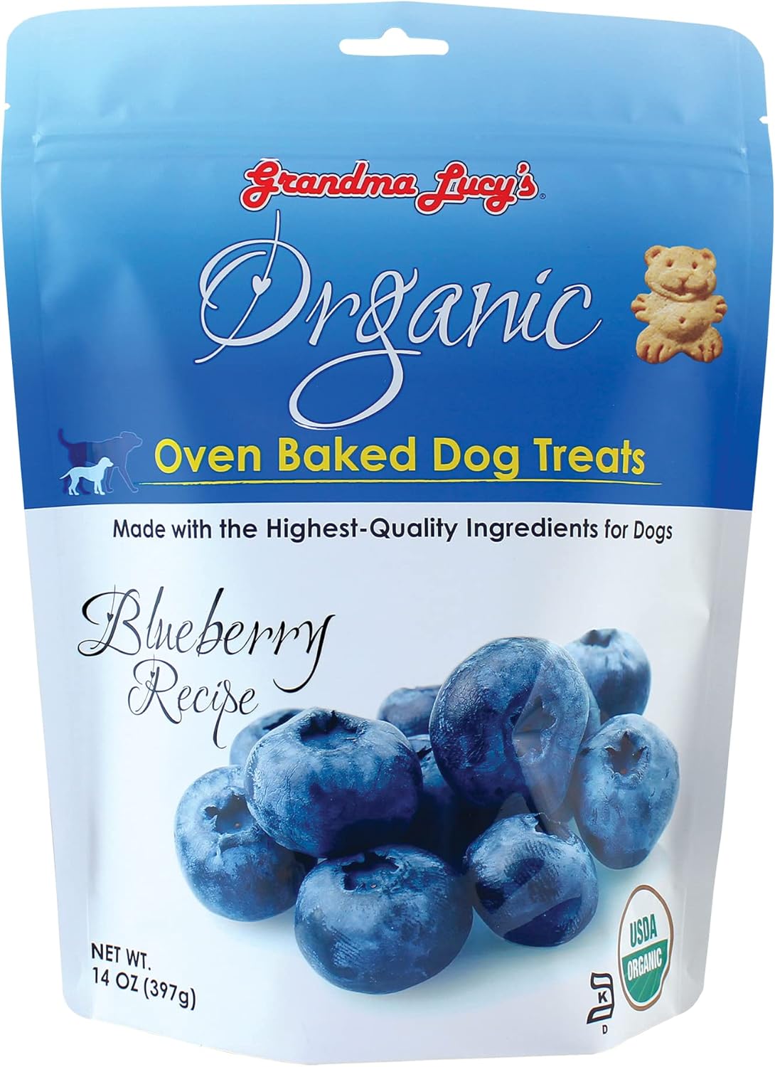 Grandma Lucy’s Organic Oven Baked Dog Treats – Blueberry, 14 oz