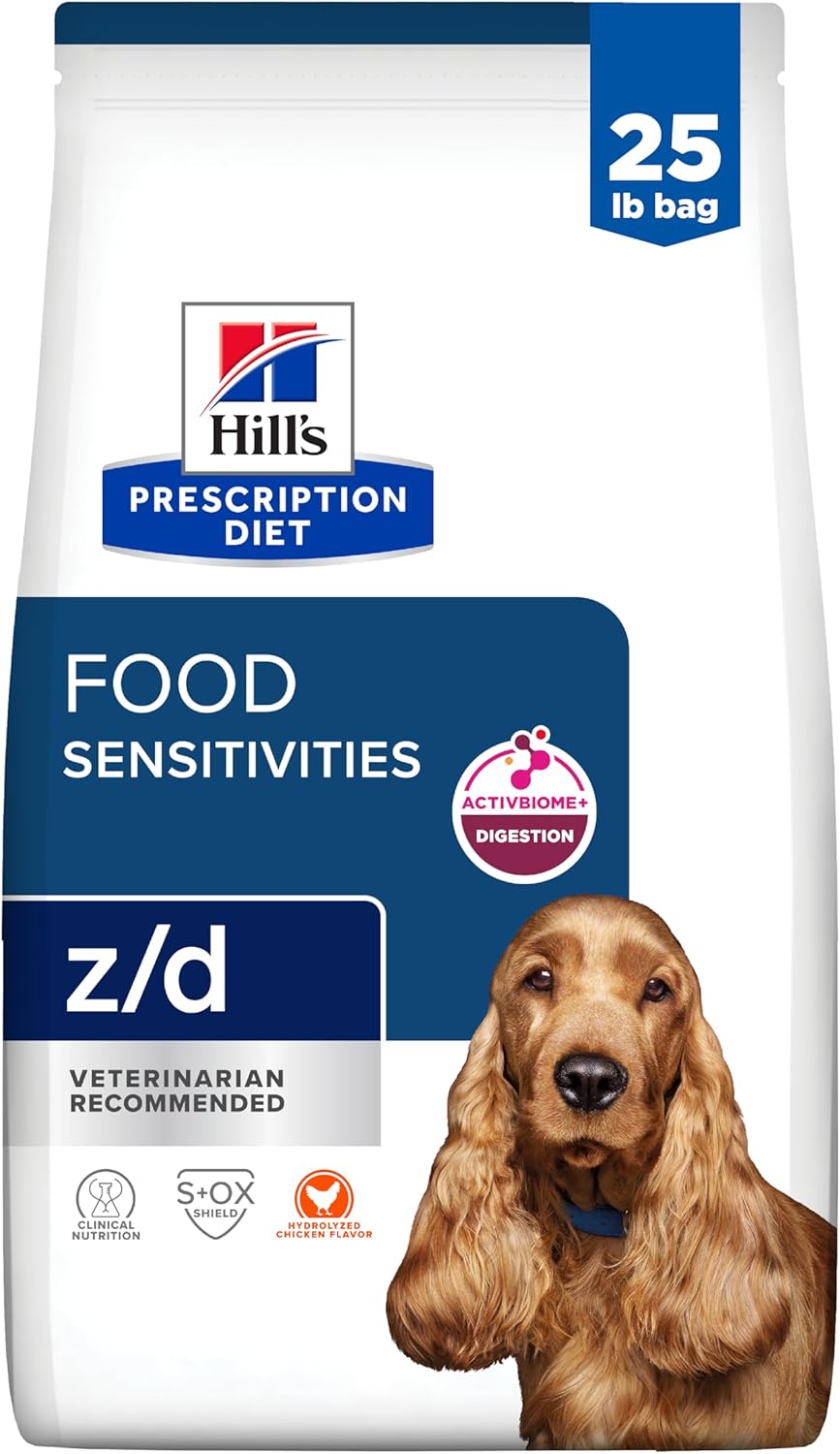 Hill’s Prescription Diet z/d Skin/Food Sensitivities Hydrolyzed Dry Dog Food, Veterinary Diet, 25 lb. Bag
