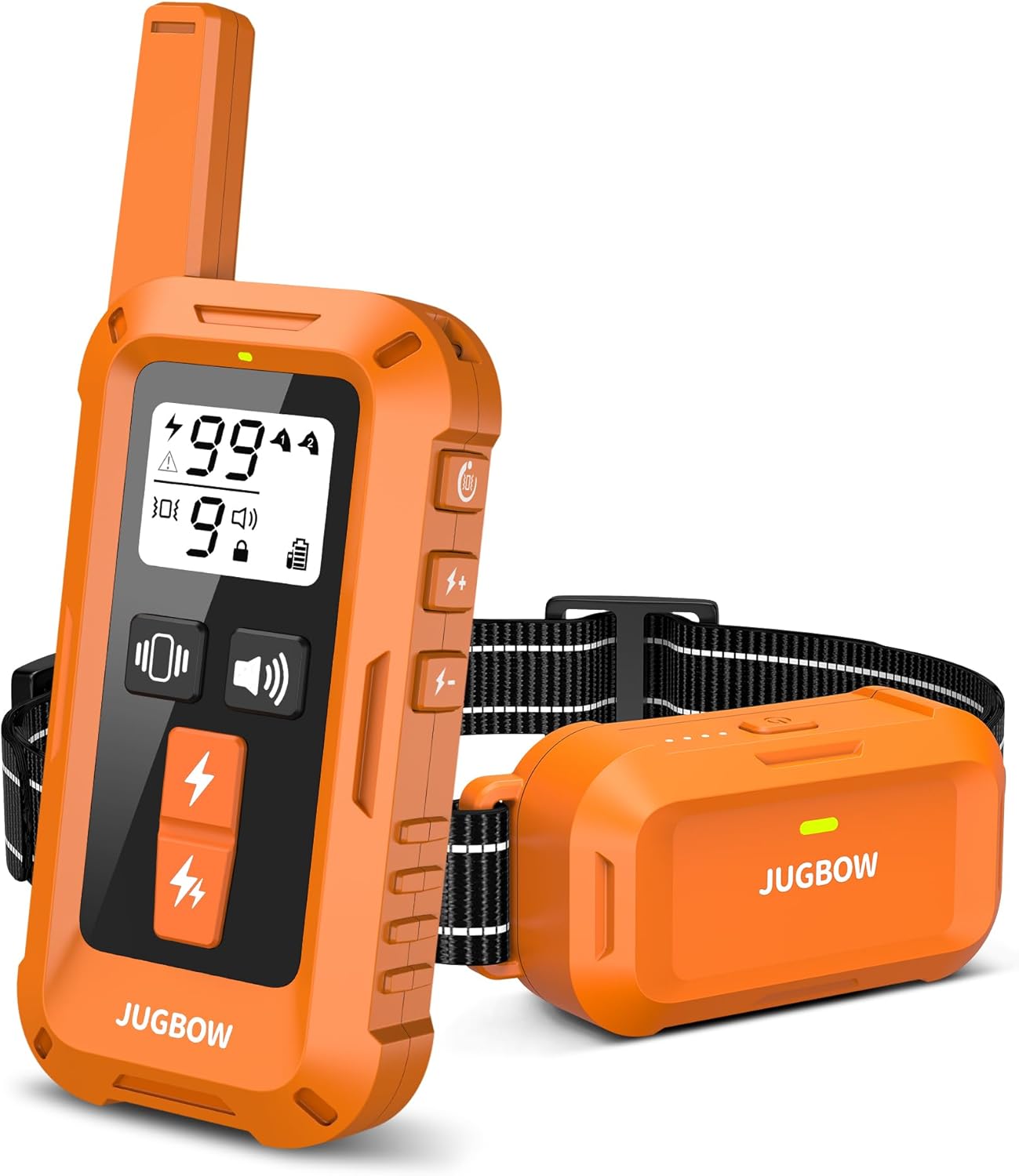 Jugbow Dog Shock Collar – 4200FT Dog Training Collars with Remote, IPX7 Waterproof E-Collar with 4 Training Modes, Security Lock, Rechargeable E-Collars(Orange)