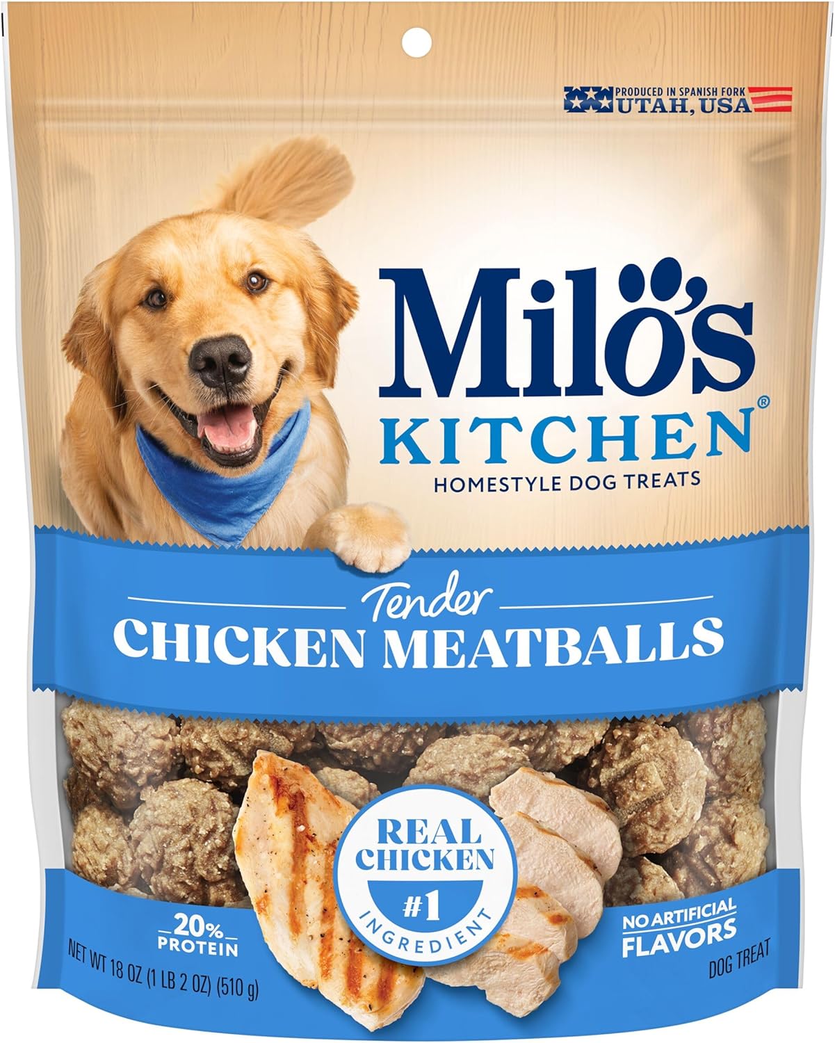 Milo’s Kitchen Chicken Meatballs Dog Treats, 18-Ounce