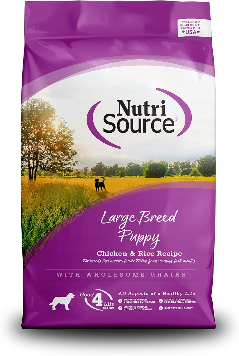 NutriSource Puppy Food for Large Breeds, Chicken and Rice, 26LB