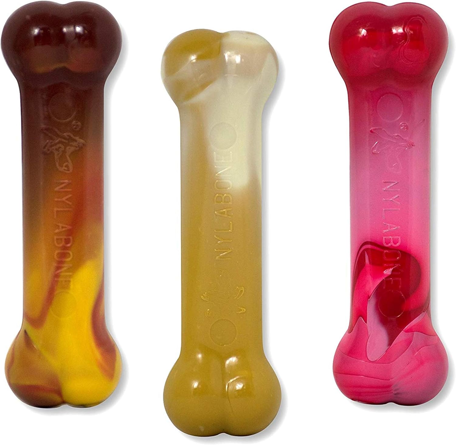 Nylabone Original Bone Power Chew Toy for Dogs, Durable Dog Toys for Aggressive Chewers, Flavor Frenzy Chili Cheese Dog, Popcorn, & Cherry, Small – Up to 25 Ibs, 3 Pack