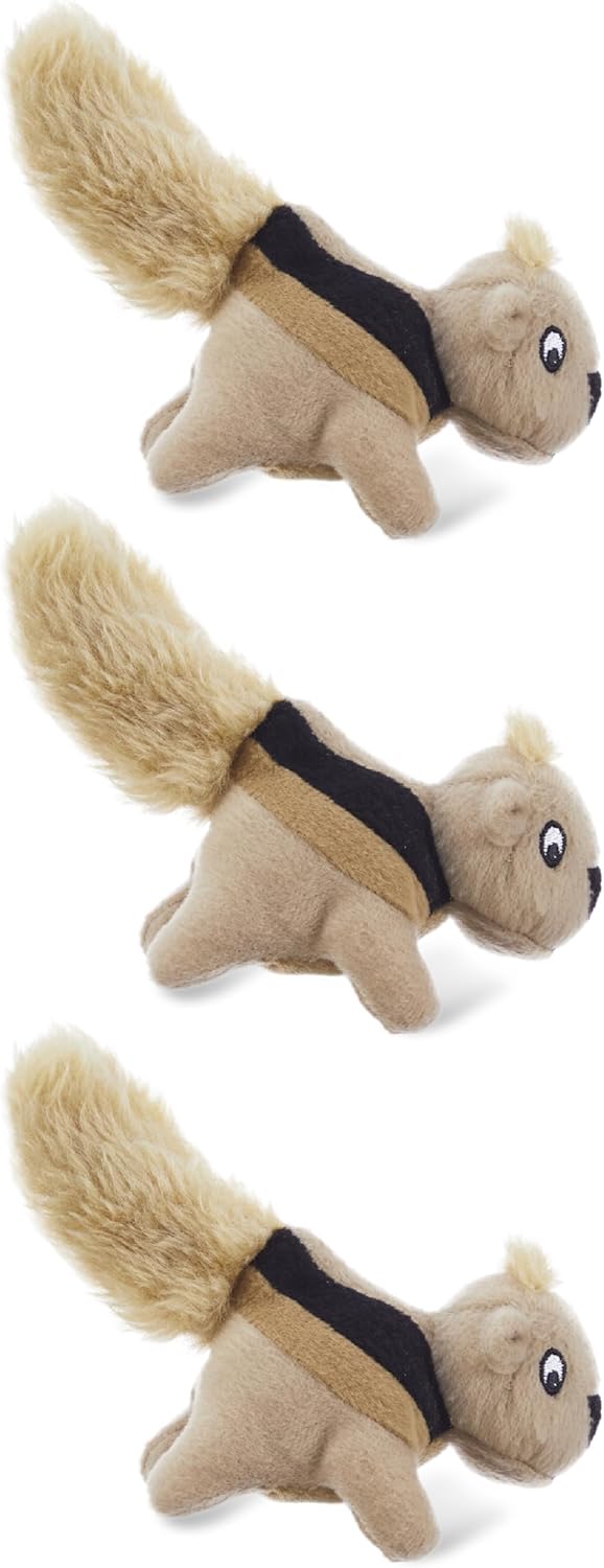 Outward Hound Squeakin’ Squirrels Plush Replacement Dog Toys – 3 Pack